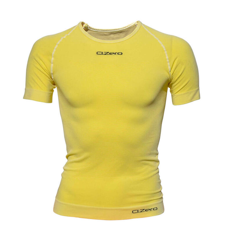T-shirt girocollo light fitness unisex in fibra di Dryarn gialla