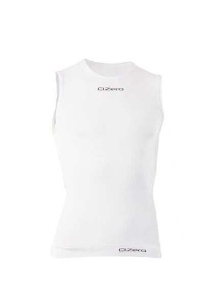 Canotta girocollo light fitness unisex in fibra di Dryarn bianca