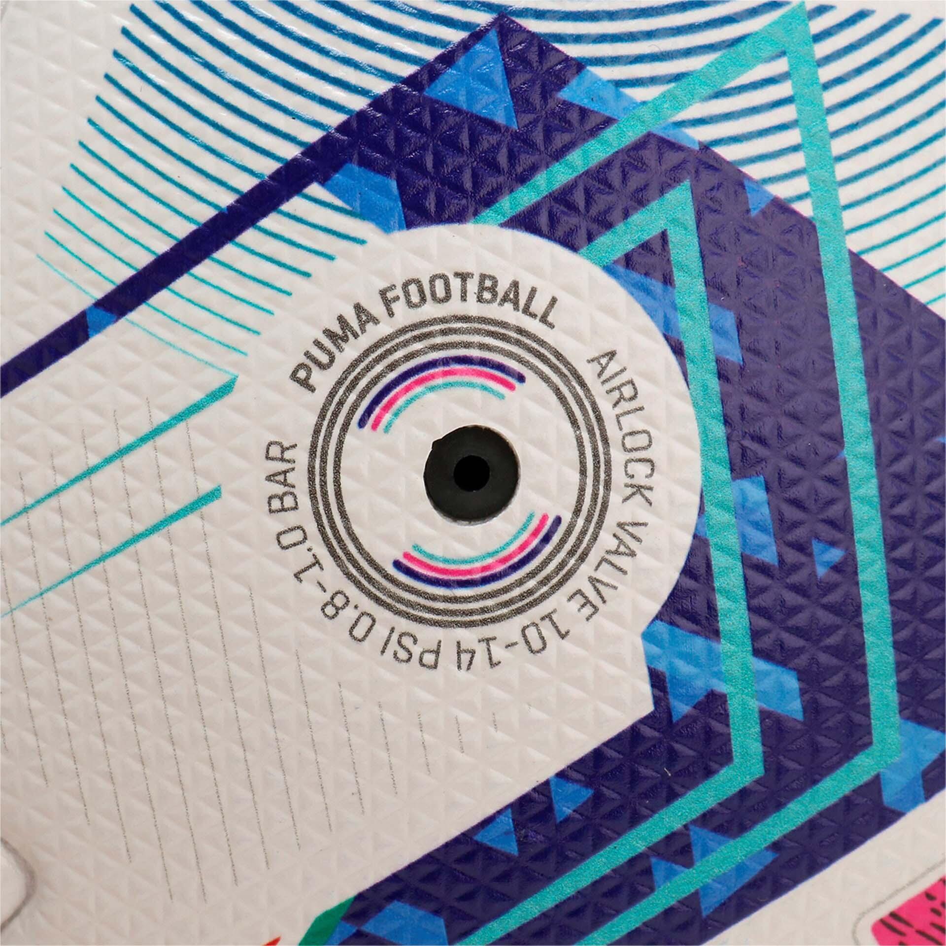 Orbita Serie A Pro Voetbal PUMA White Blue Glimmer Sunset Glow Pink 4/7