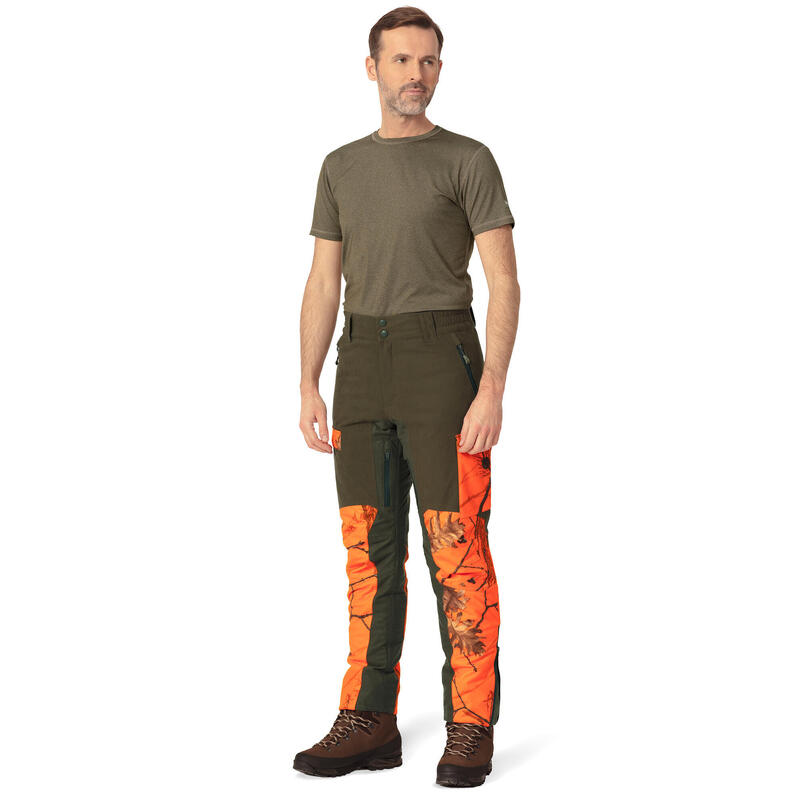 Jagdhose Thunder Thermo 4 mit Membran orangefarbener Camouflage