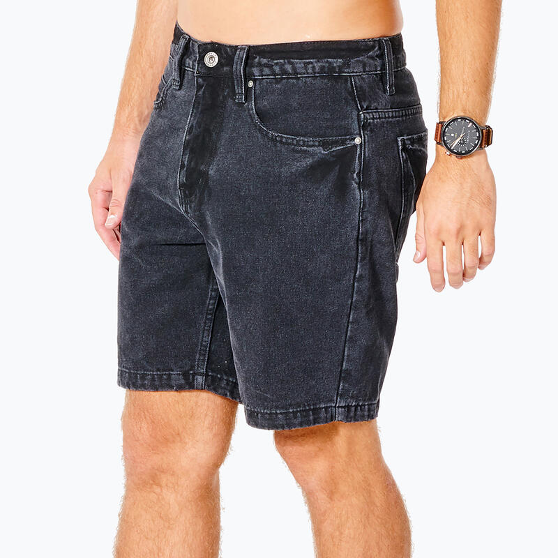 Pantalón corto de mezclilla negro lavado Rip Curl para hombre