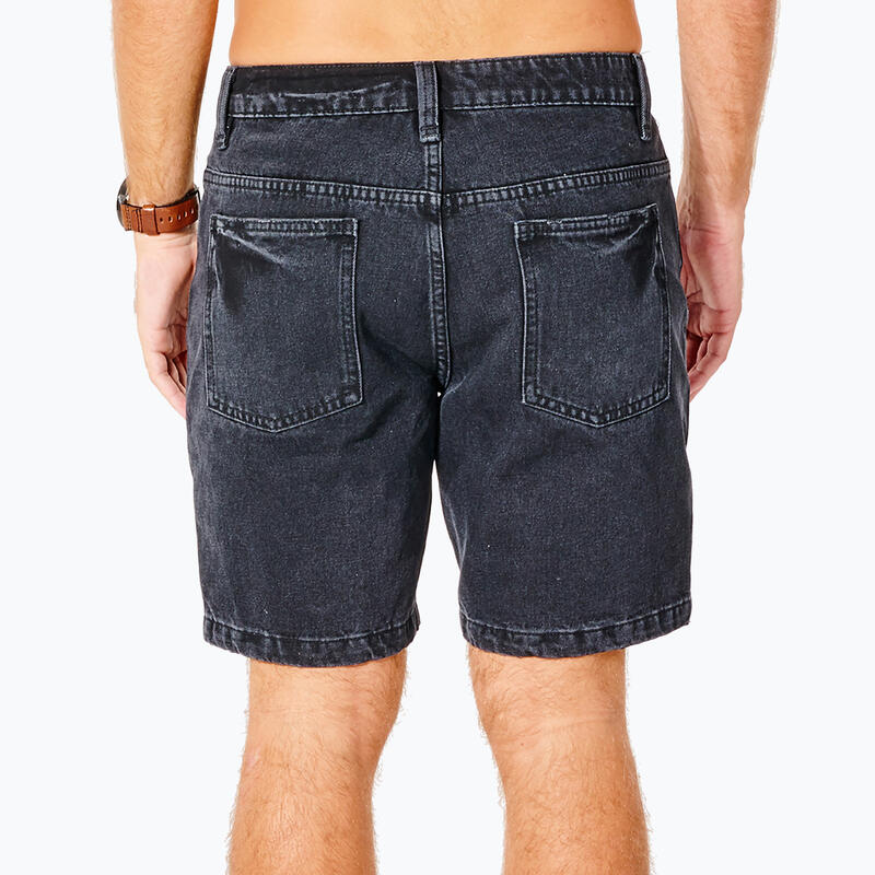 Pantalón corto de mezclilla negro lavado Rip Curl para hombre