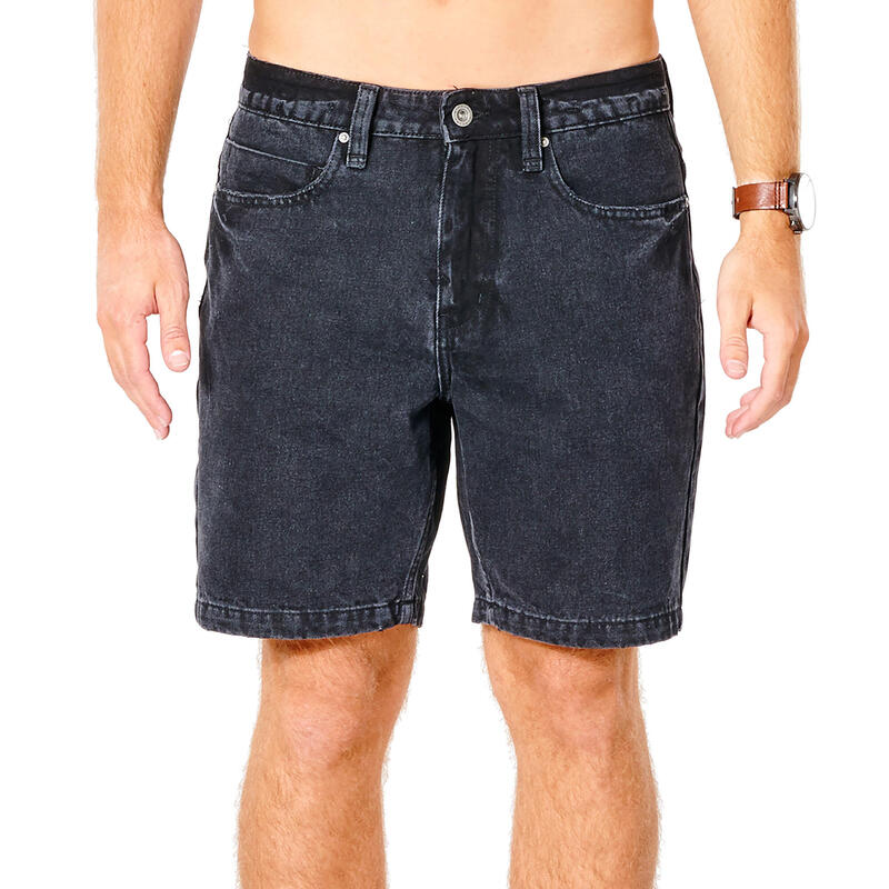 Pantalón corto de mezclilla negro lavado Rip Curl para hombre