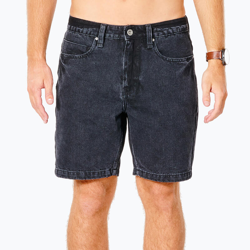 Pantalón corto de mezclilla negro lavado Rip Curl para hombre