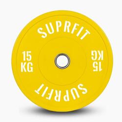 Colored Bumper Plates White Logo (individueel) - 15 kg