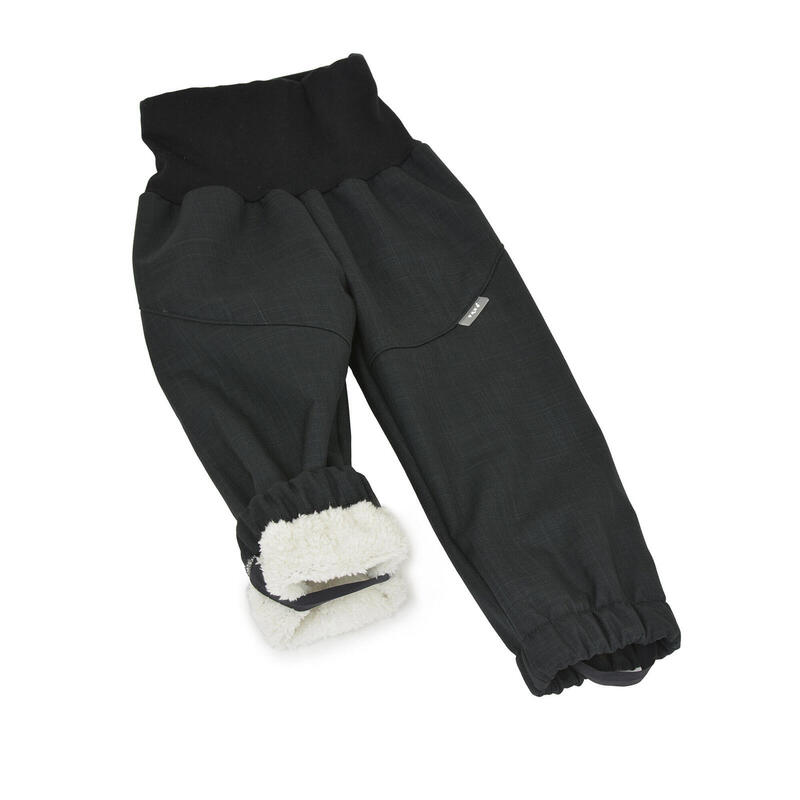Batolecí softshellové kalhoty s beránkem Light, Černá Žíhaná