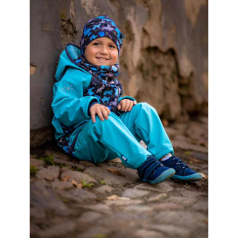 Dětská softshellová bunda s fleecem Basic, Sv. Smaragdová, Pejsci