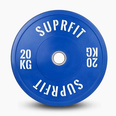Colored bumper plates white logo (individueel) - 5 kg
