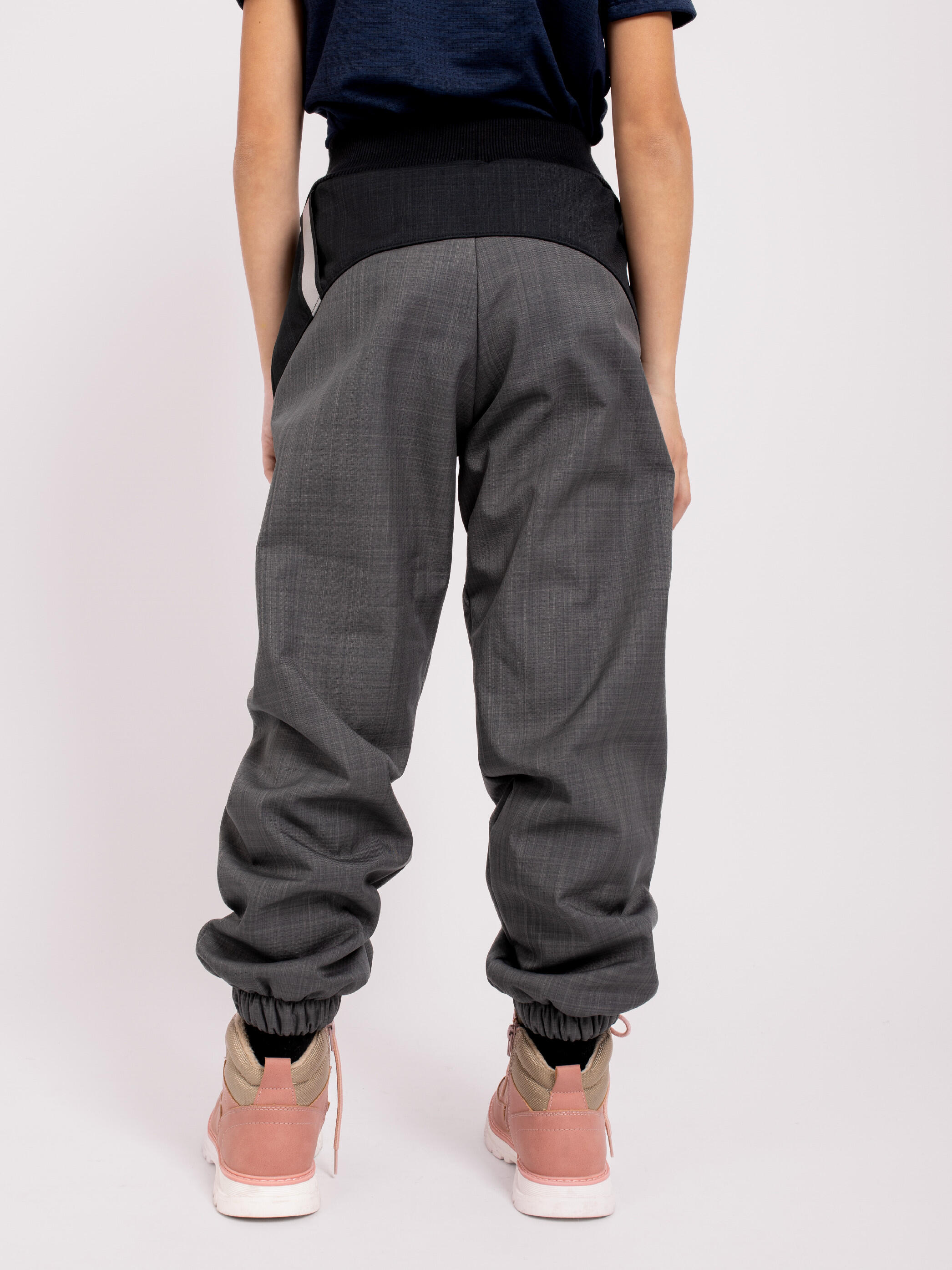 Softshell-Hose mit Teddyfutter für Kinder Light, Grau Gestromt, Schwarz Gestromt 3/7