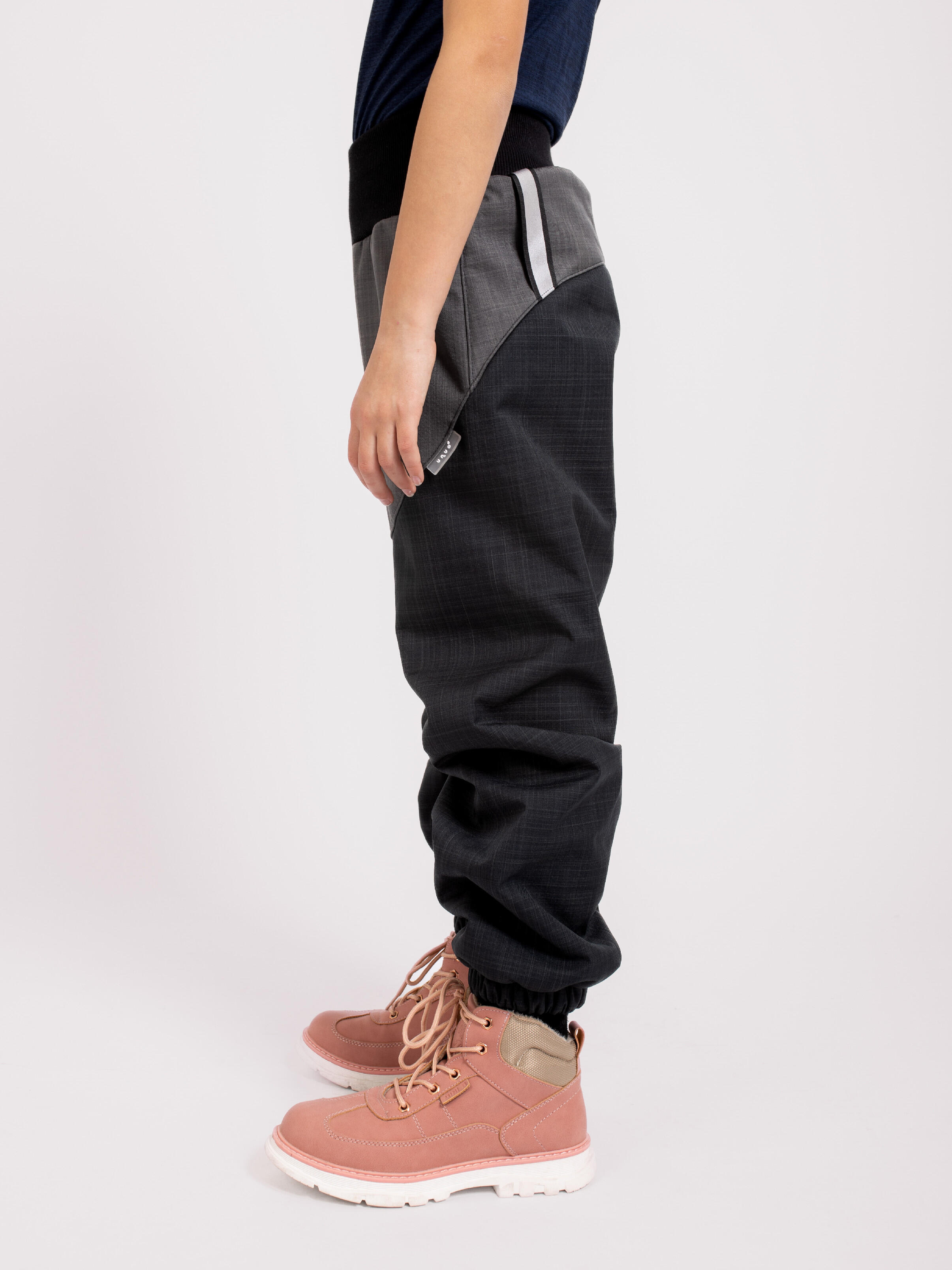Softshell-Hose mit Teddyfutter für Kinder Light, Schwarz Gestromt, Grau Gestromt 2/7