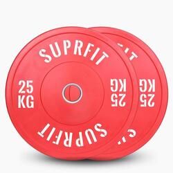Colored Bumper Plates White Logo (Pair) - 5 kg