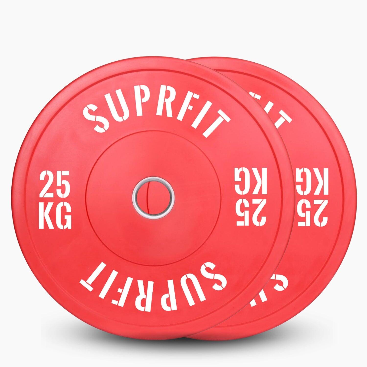 SUPRFIT Colored Bumper Plates White Logo (Paar) - 25 kg