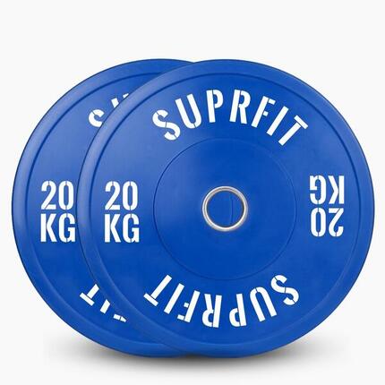 Colored Bumper Plates White Logo (Pair) - 15 kg