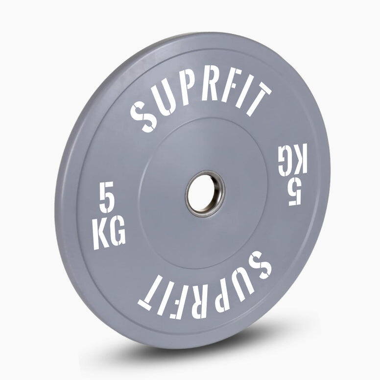 Colored Bumper Plates White Logo (individual) - 5 kg