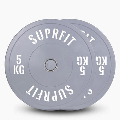Colored bumper plates white logo (paar) - 5 kg