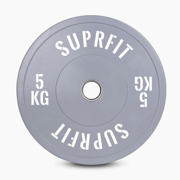 Colored Bumper Plates White Logo (individual) - 5 kg