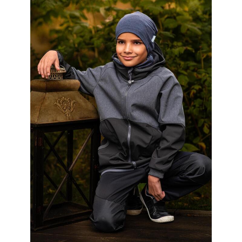 Dětské softshellové kalhoty s fleecem pružné Flexi, Černá, Černá