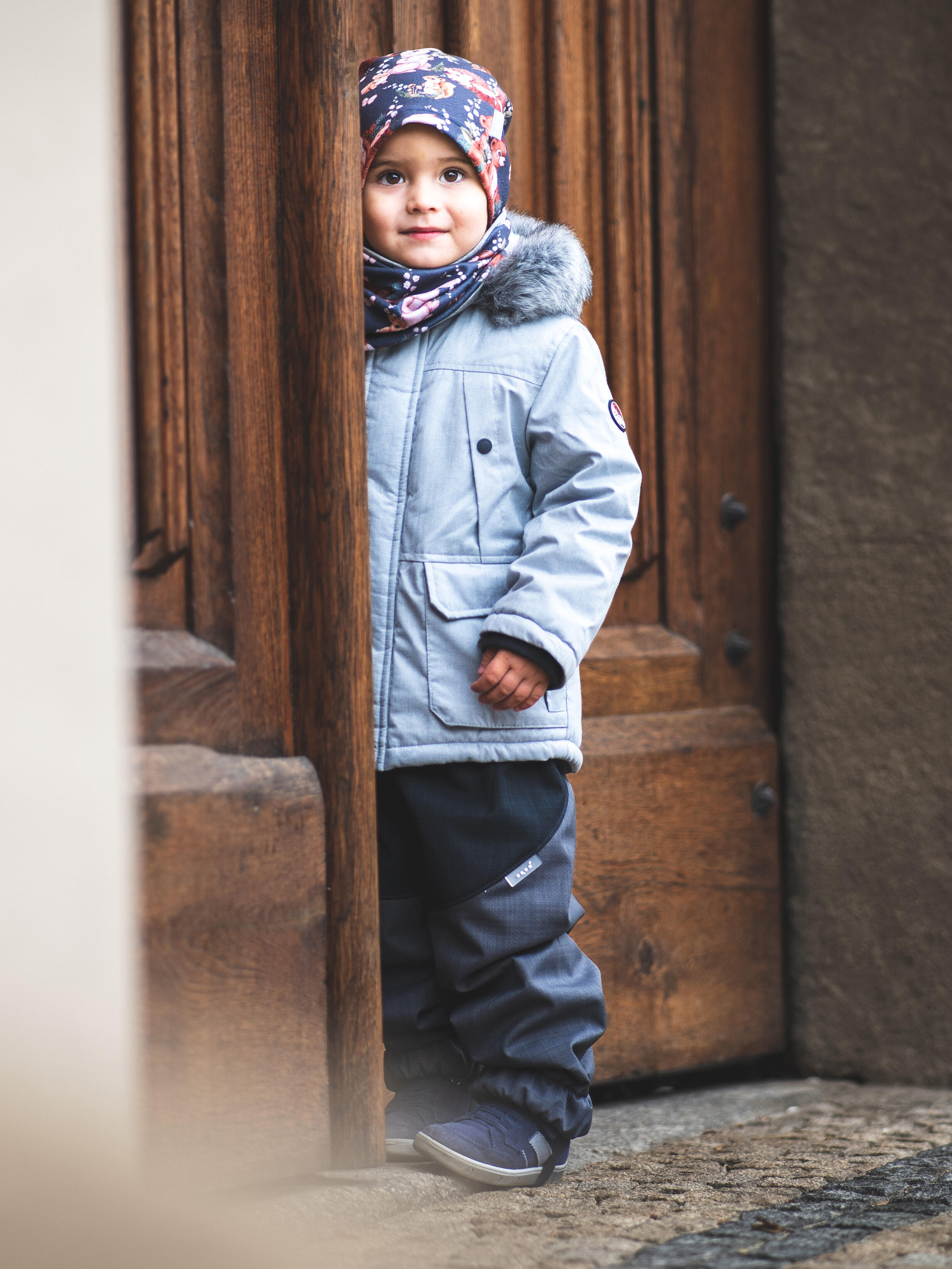 Softshell-Hose mit Teddyfutter für Kleinkinder Light, Schwarz Gestromt, Grau Ges 6/7