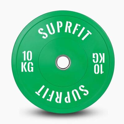 Colored bumper plates white logo (individueel) - 10 kg
