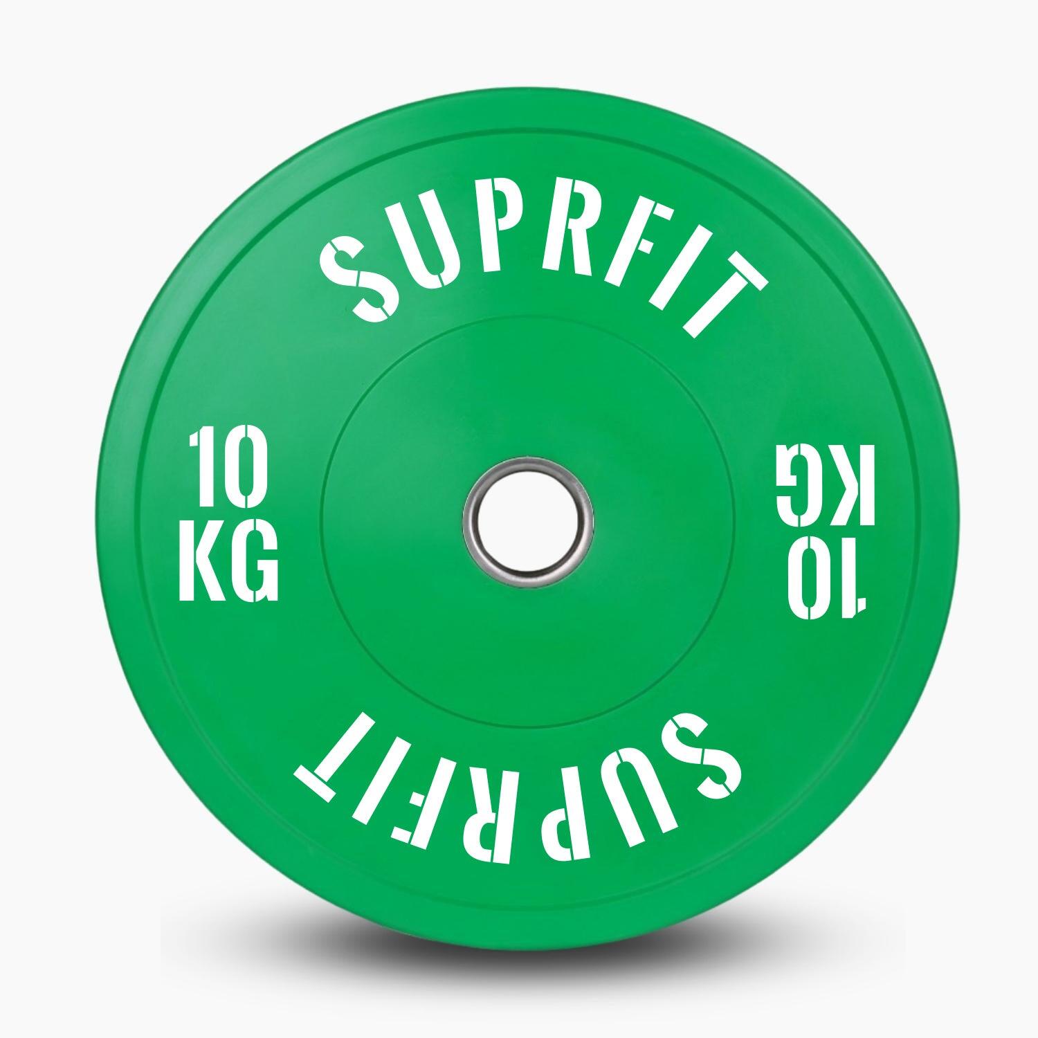 Colored Bumper Plates White Logo (individual) - 10 kg