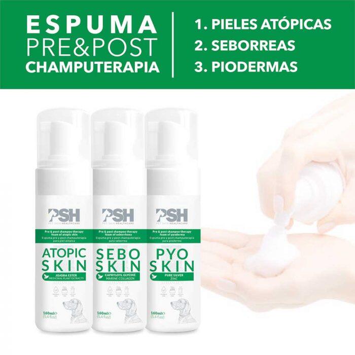 Espuma codayuvante para Perros  Tratamiento Seborrea PSH 160 ml