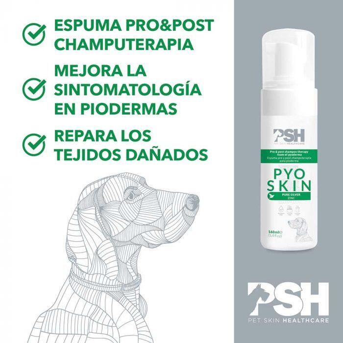 Espuma codayuvante para Perros  Tratamiento Seborrea PSH 160 ml
