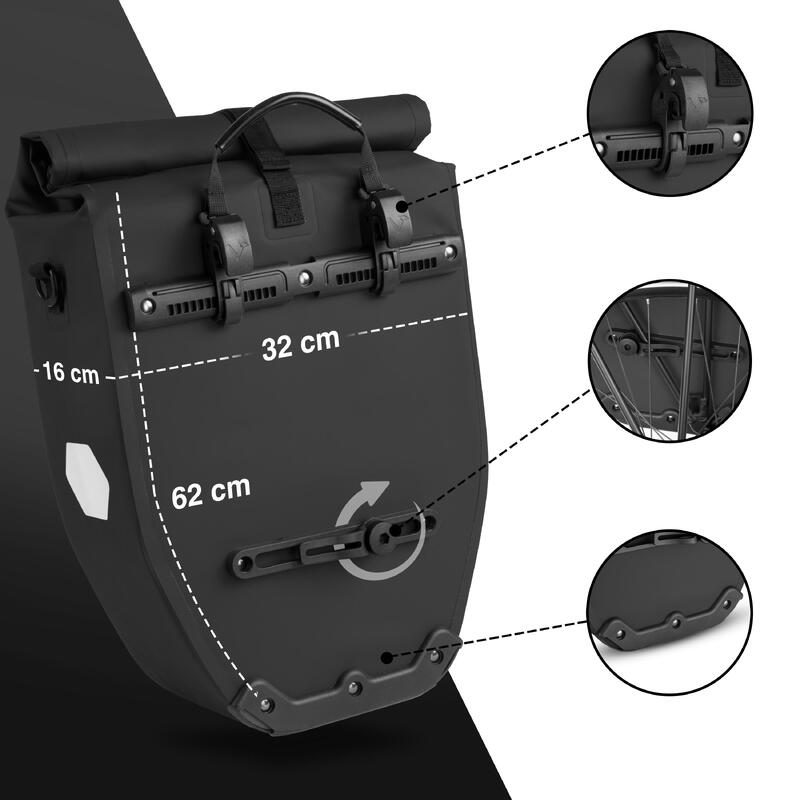 ValkBasic - Sacoche de vélo grande et étanche comme sacoche arrière