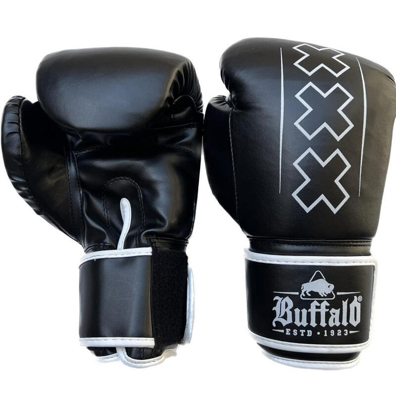 Guantes de boxeo Buffalo Outrage blanco y negro 14oz