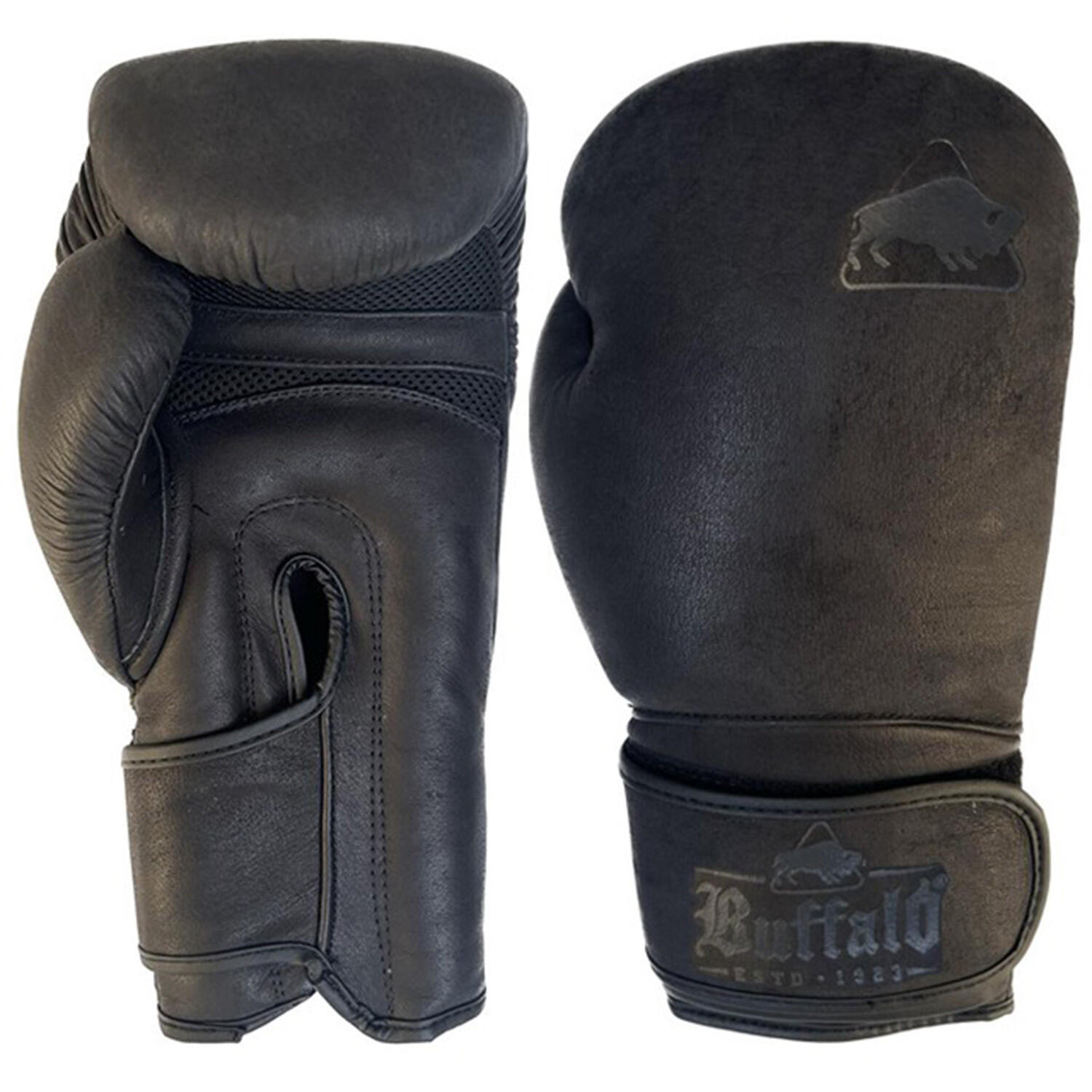 BUFFALO Guanti da Boxe, boxing gloves adulto Leather Zwart, Nero