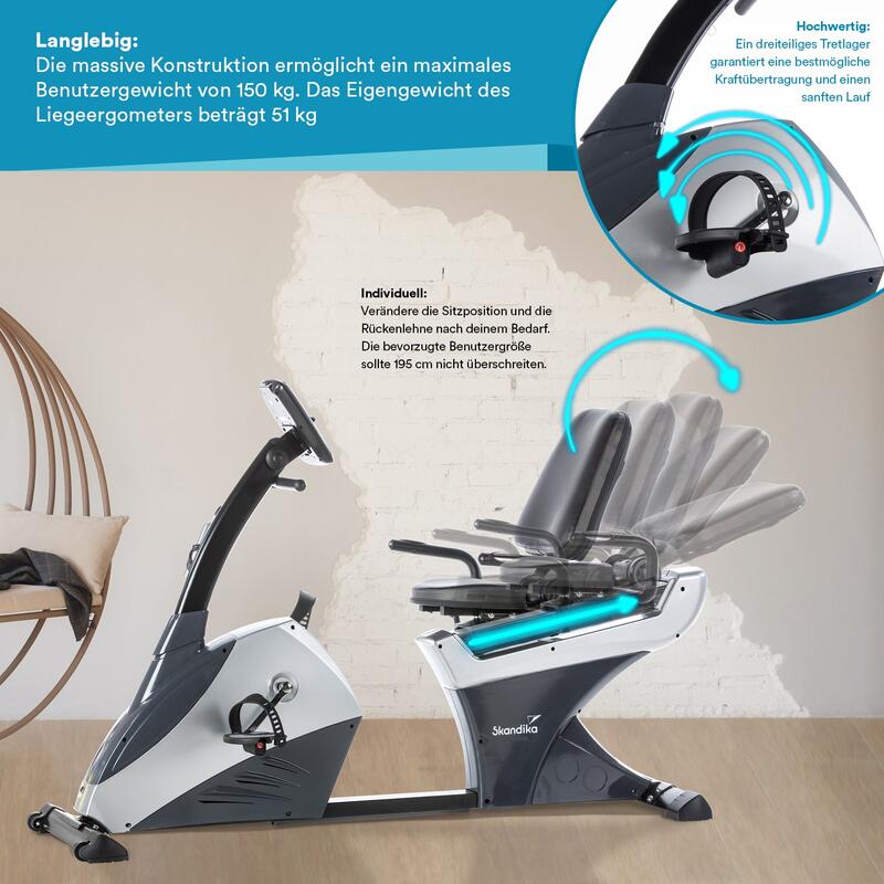 Bicicleta estática reclinada - Centaurus -  Fitness - masa del volante de 13 kg