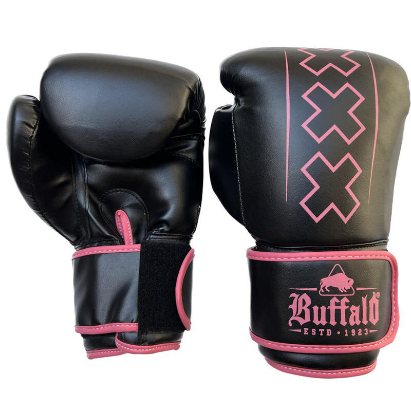 Guantes de boxeo Buffalo Outrage negro con rosa 10oz