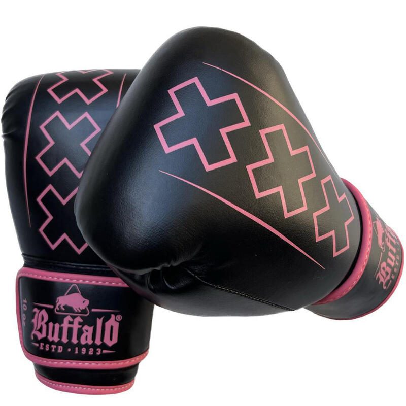 Buffalo Outrage bokshandschoenen zwart met roze 14oz