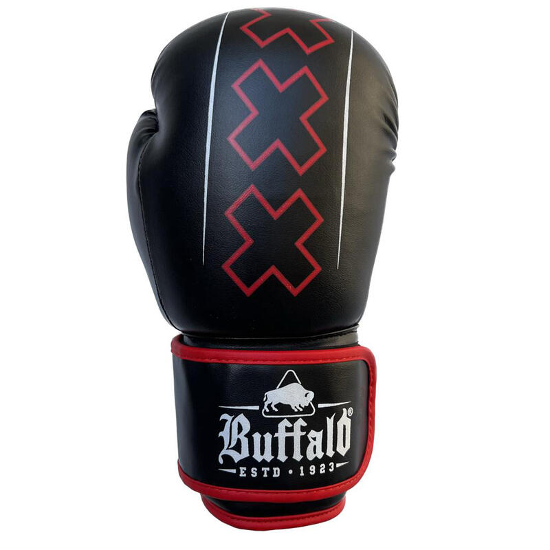 Guantoni da boxe Buffalo Winner neri e rossi 12 oz.