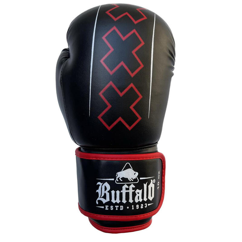 Luvas de boxe Buffalo Winner pretas com vermelho 10oz