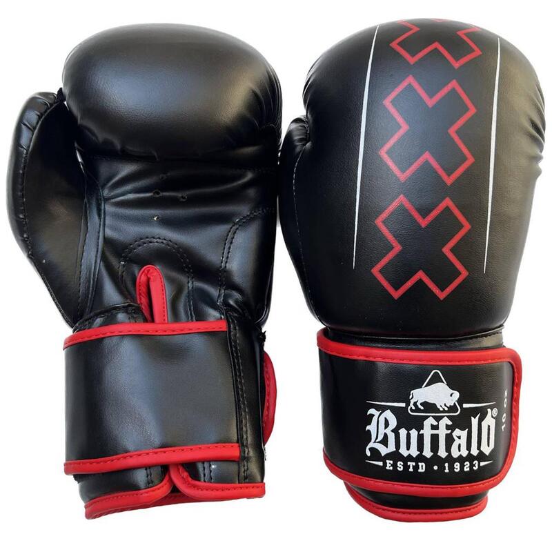 Buffalo Winner bokshandschoenen zwart met rood 10oz