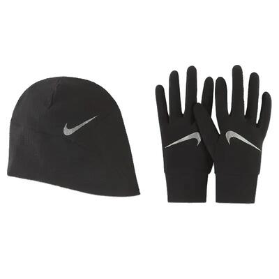Set Cappello E Guanti Corsa Donna Nike Essential Nero