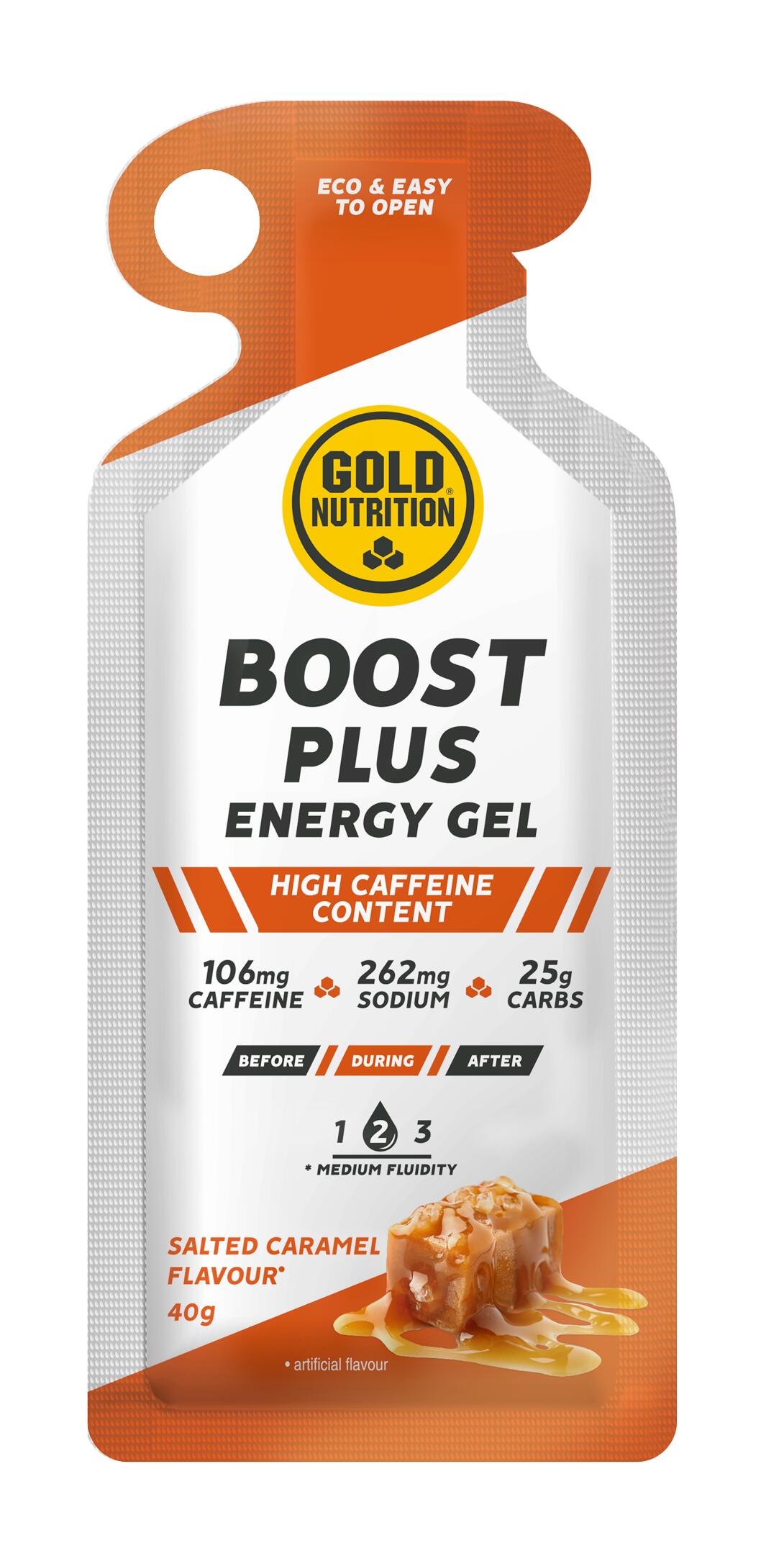 GOLD NUTRITION GEL ENERGÉTICO BOOST PLUS GEL CARAMELO SALADO - 40 G