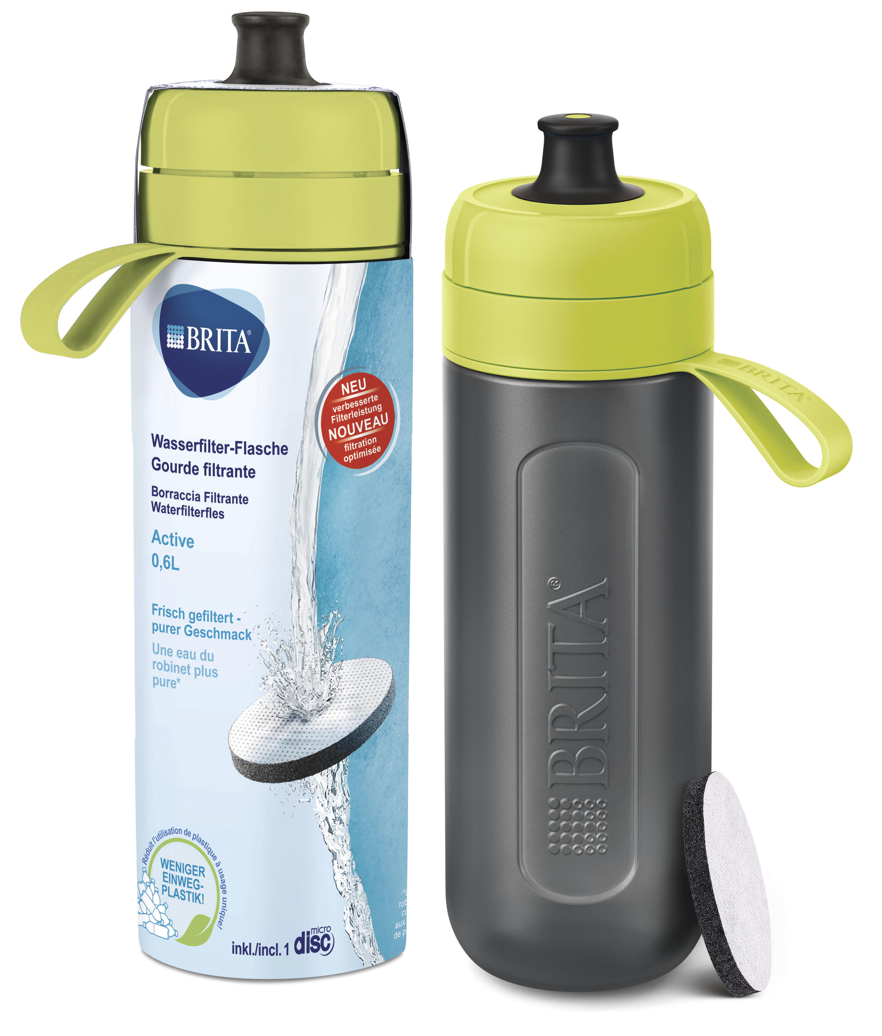 Waterfilterfles - Fill & Go ACTIVE - 0,6L - Inclusief MicroDisc waterfilter 2/5