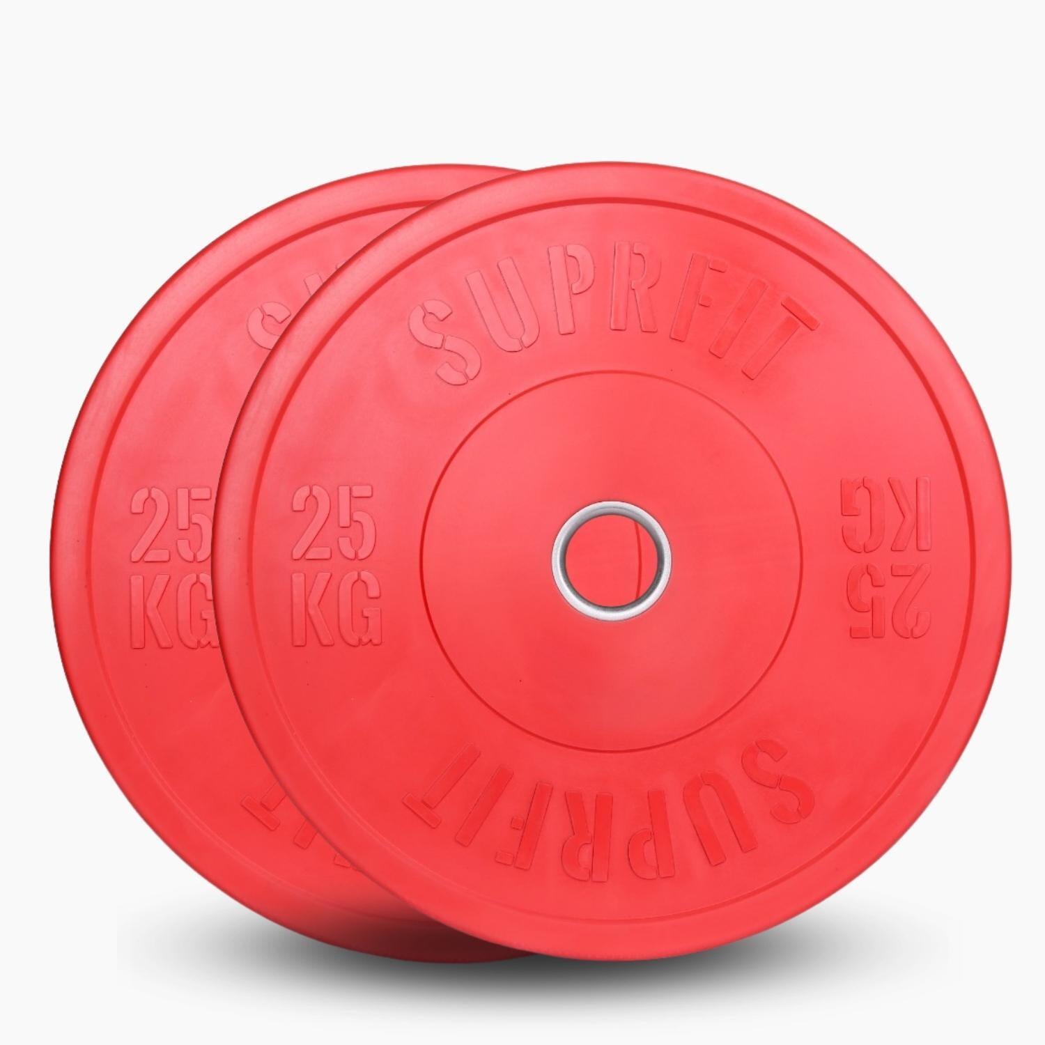 Colored bumper plates (par) - 25 kg
