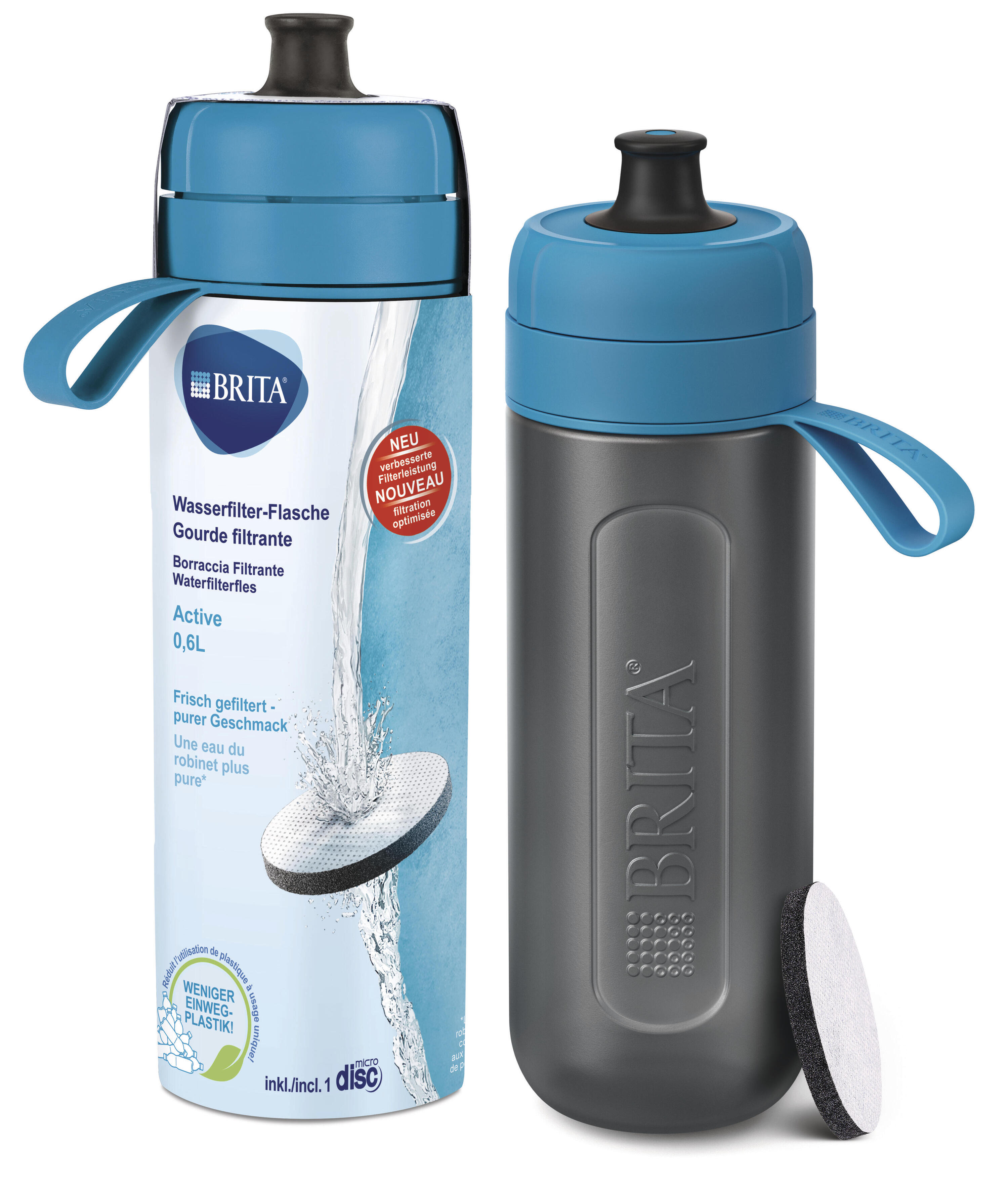 Waterfilterfles - Fill & Go ACTIVE - 0,6L - Inclusief MicroDisc waterfilter 2/5