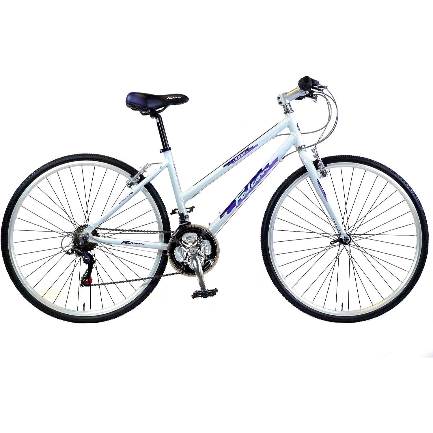 FALCON Falcon Modena Ladies Hybrid Bike, 700c Wheel - White/Purple