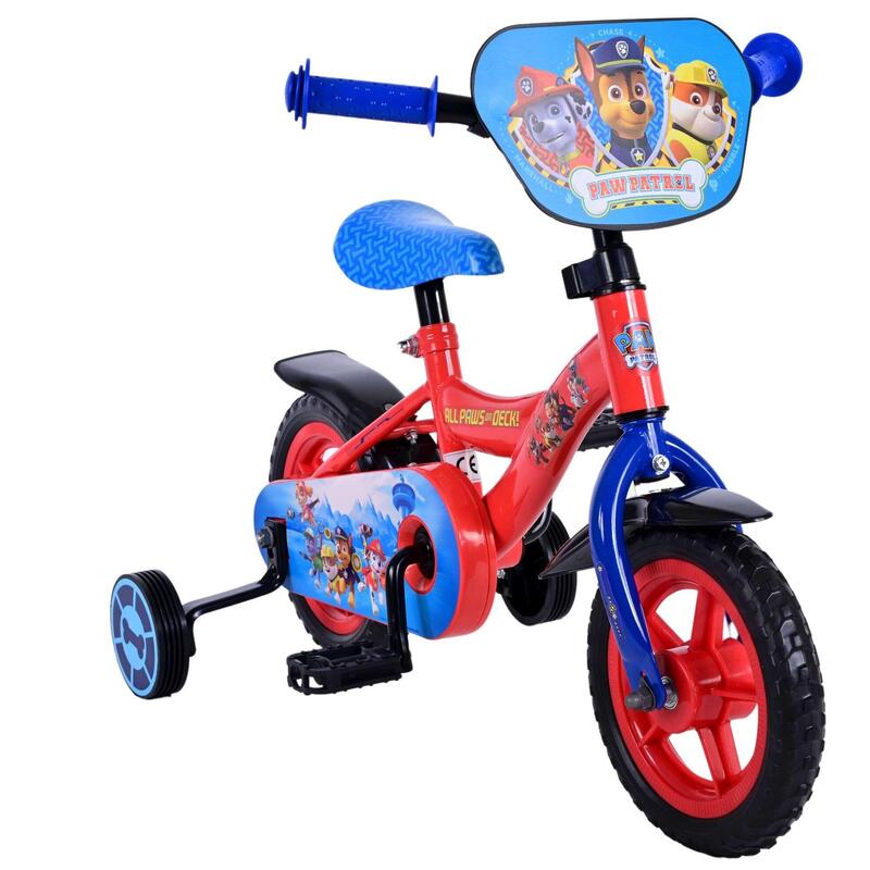 Paw Patrol Kinderfiets - Jongens - 10 inch - Rood/Blauw - Doortrapper