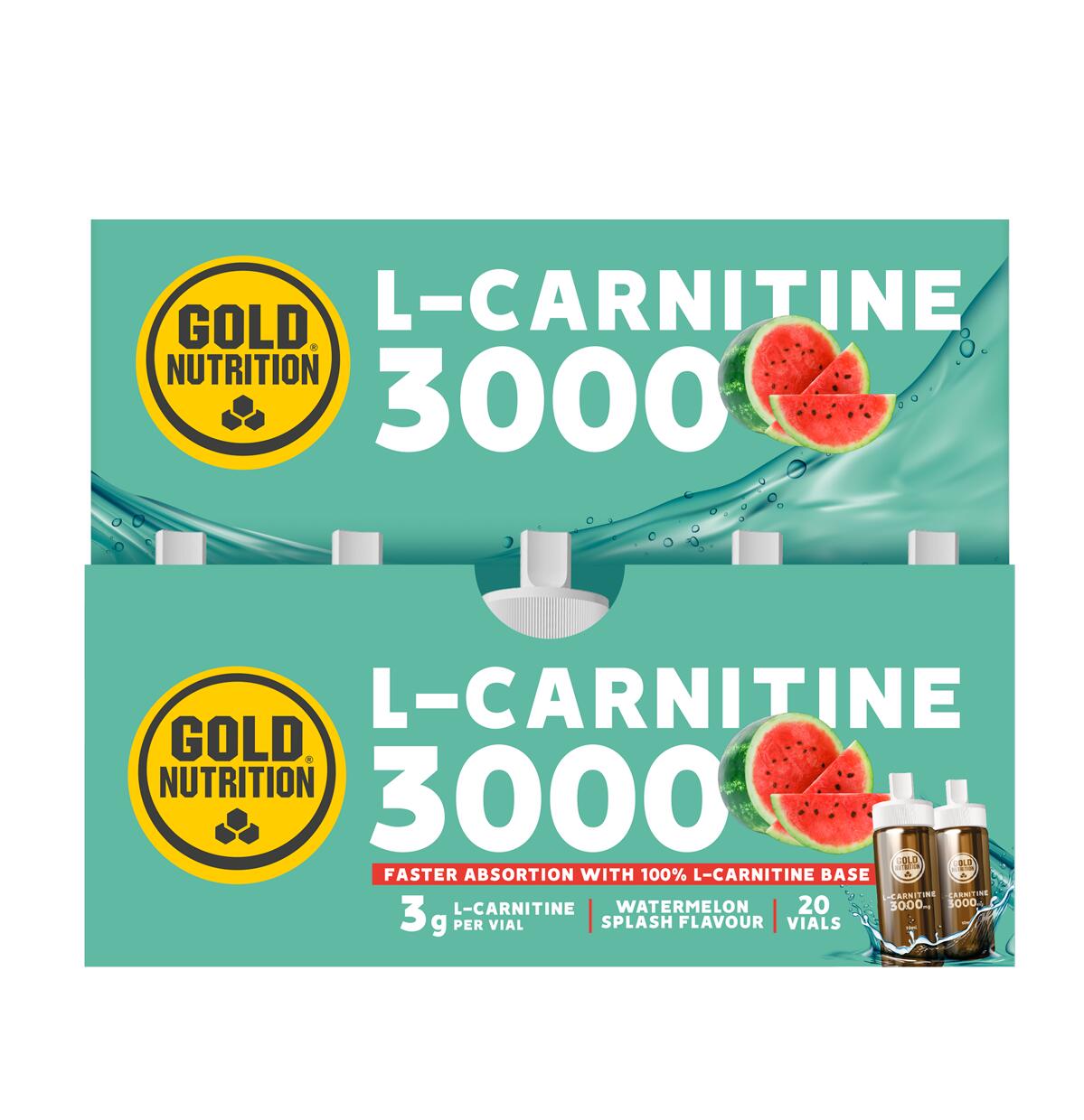 GOLD NUTRITION QUEIMADOR DE GORDURA L-CARNITINE 3000 MG MELANCIA - 20 FRASCOS