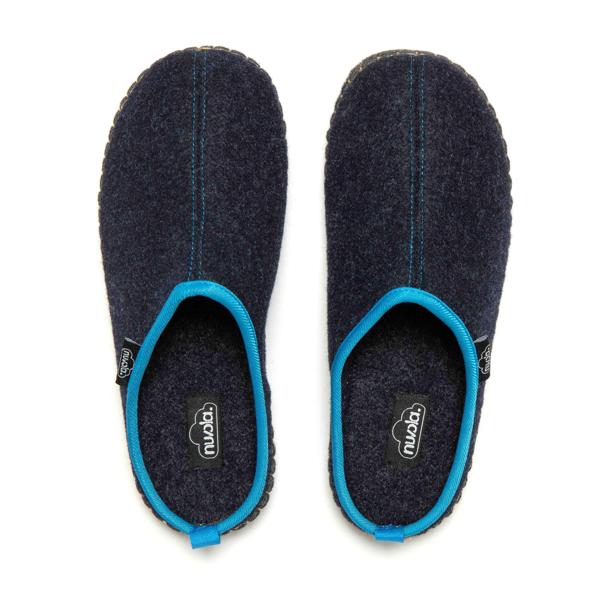 Pantofole Nuvola azzurre e celesti imbottite con suola in gomma 7/7