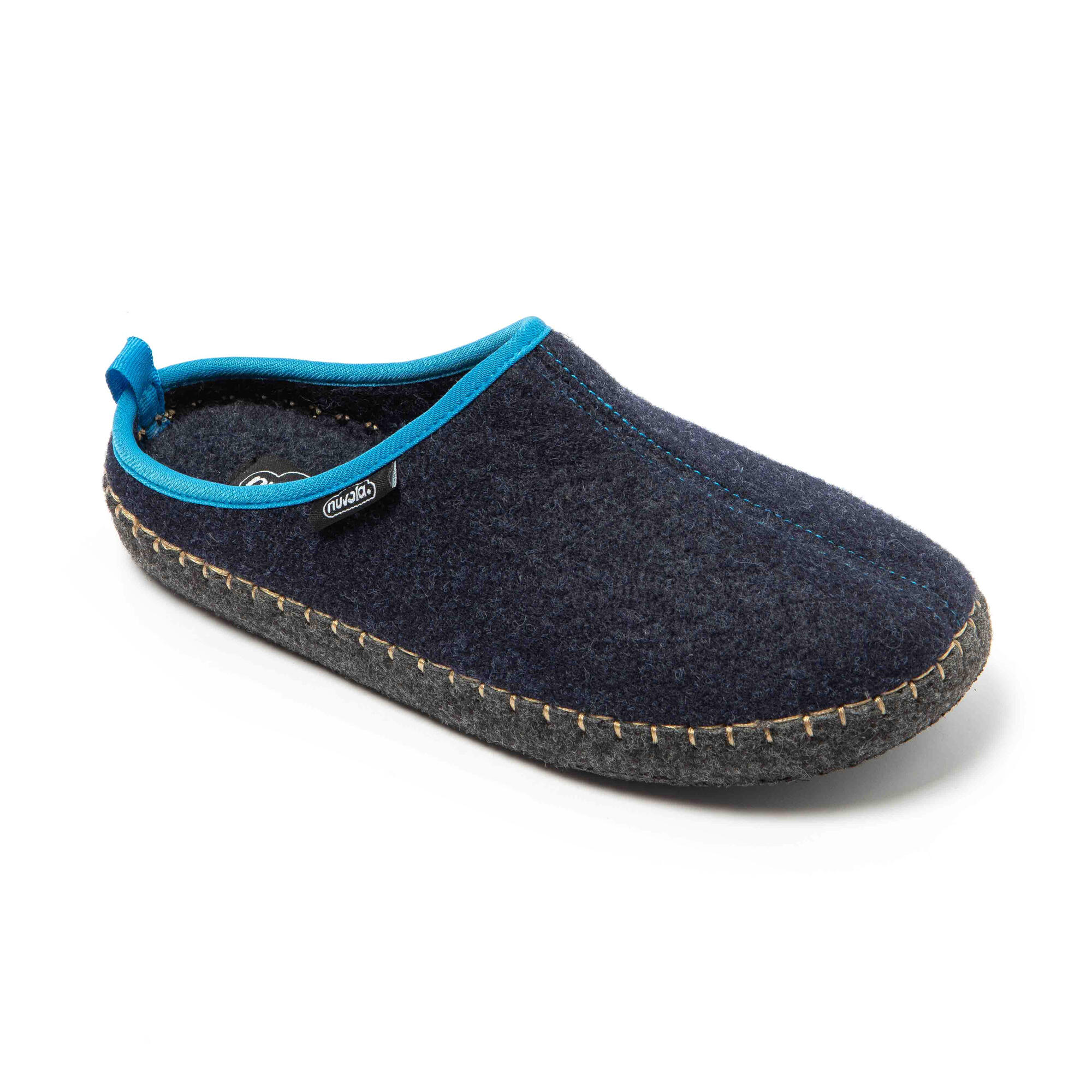 Pantofole Nuvola azzurre e celesti imbottite con suola in gomma 2/7