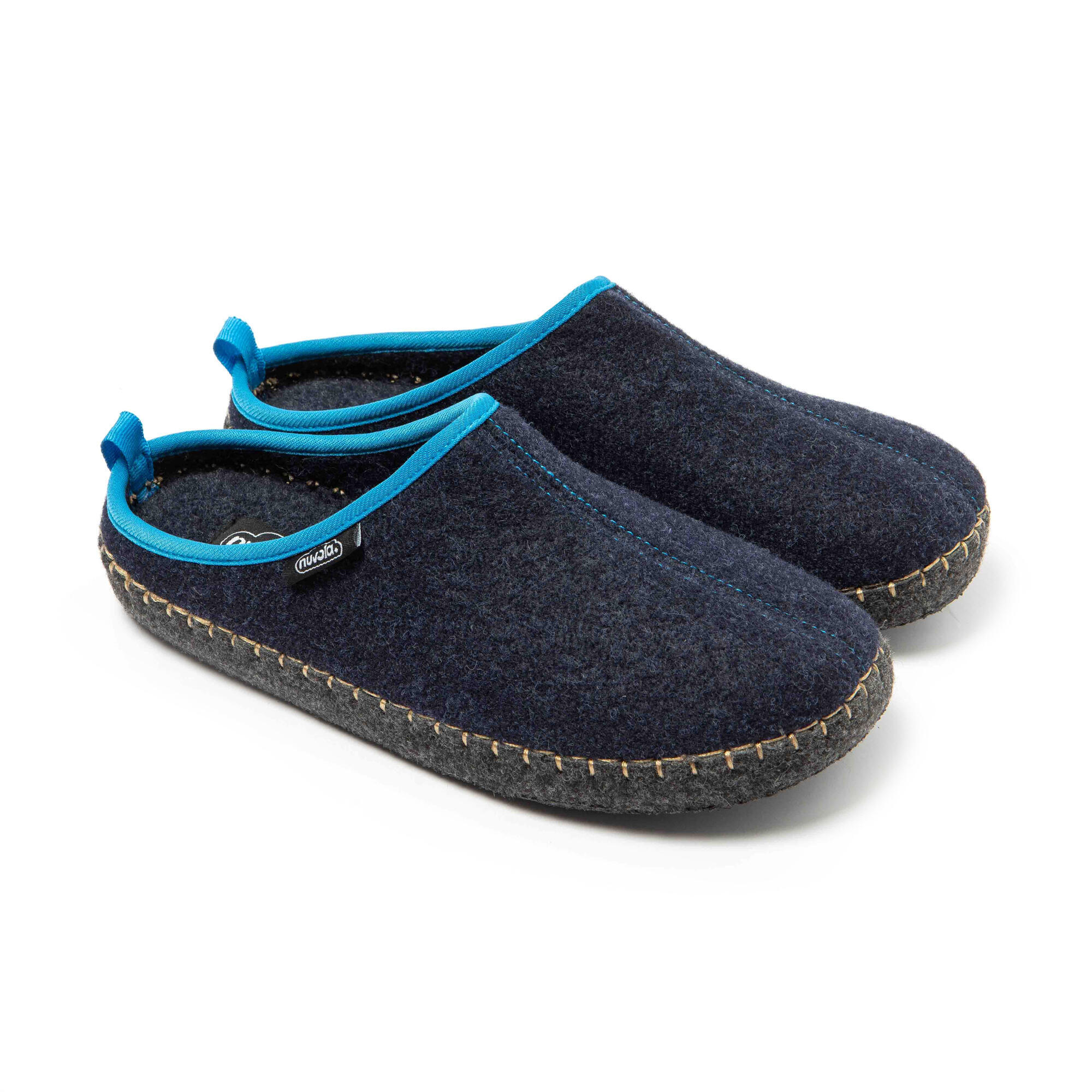 Pantofole Nuvola azzurre e celesti imbottite con suola in gomma 3/7