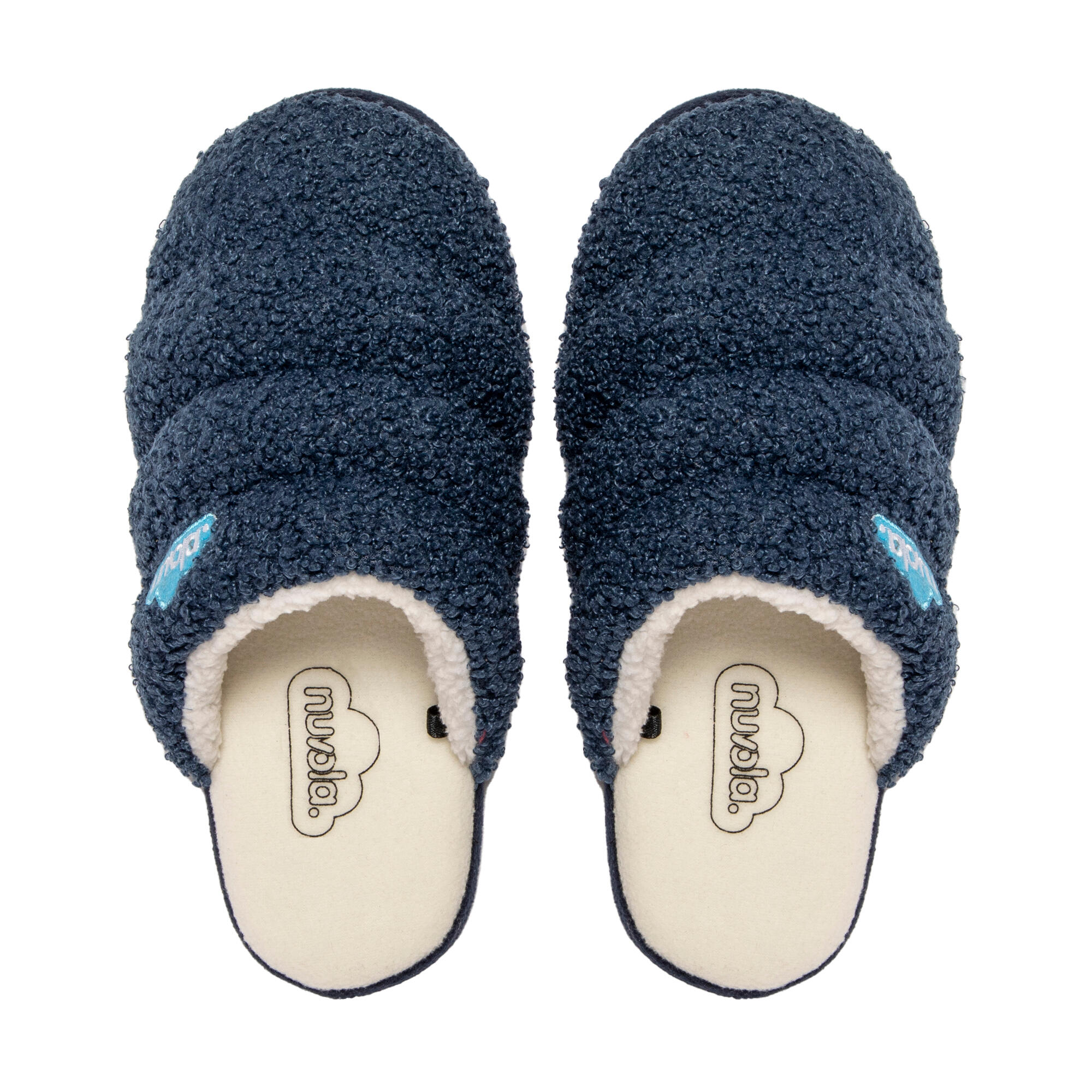Pantuflas Nuvola azul oscuro Acolchadas suela goma 7/7
