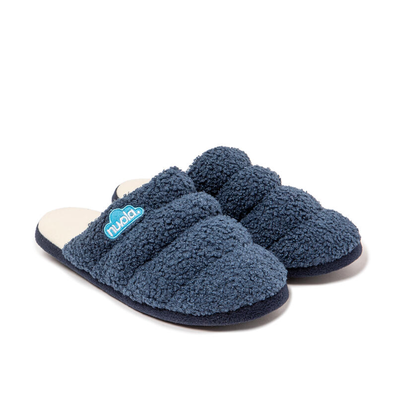 Chaussons unisex Nuvola marine foncé Semelles en caoutchouc