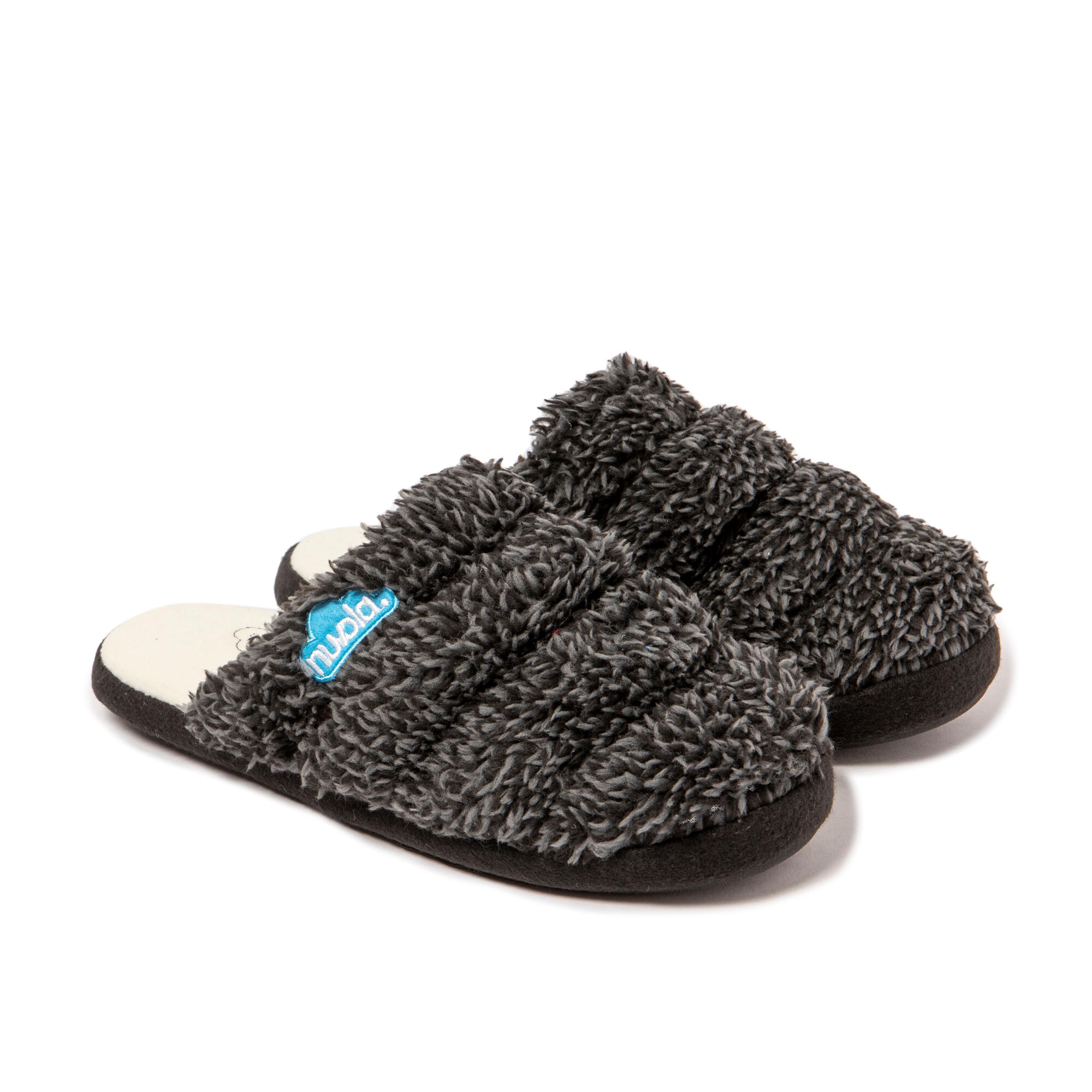 Pantofole Nuvola nere imbottite con suola in gomma 3/7