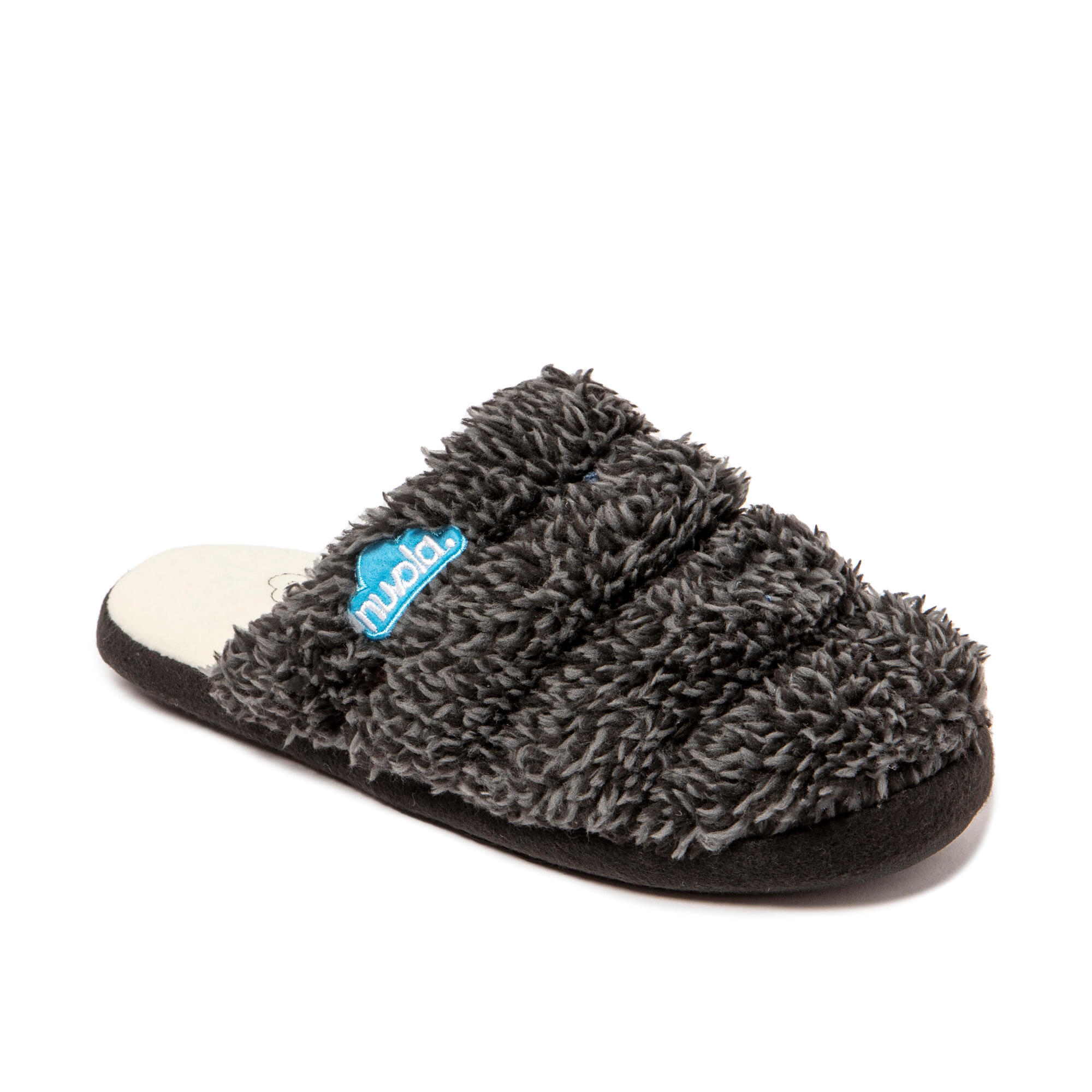 Pantofole Nuvola nere imbottite con suola in gomma 2/7